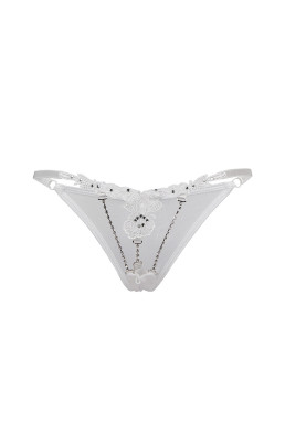 String ouvert à strass blanc