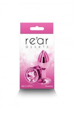 Plug bijou aluminium chromé rose S
