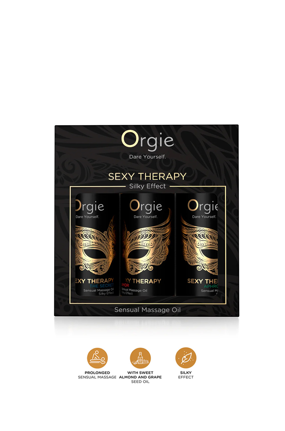 Coffret 3 huiles de massage sensuel Sexy Therapy Collection