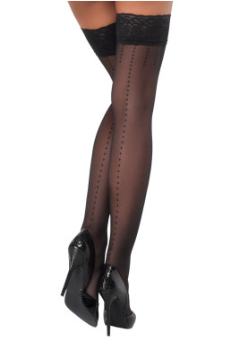 Bas autofixants noir Hold up 2 - Cotelli Legwear