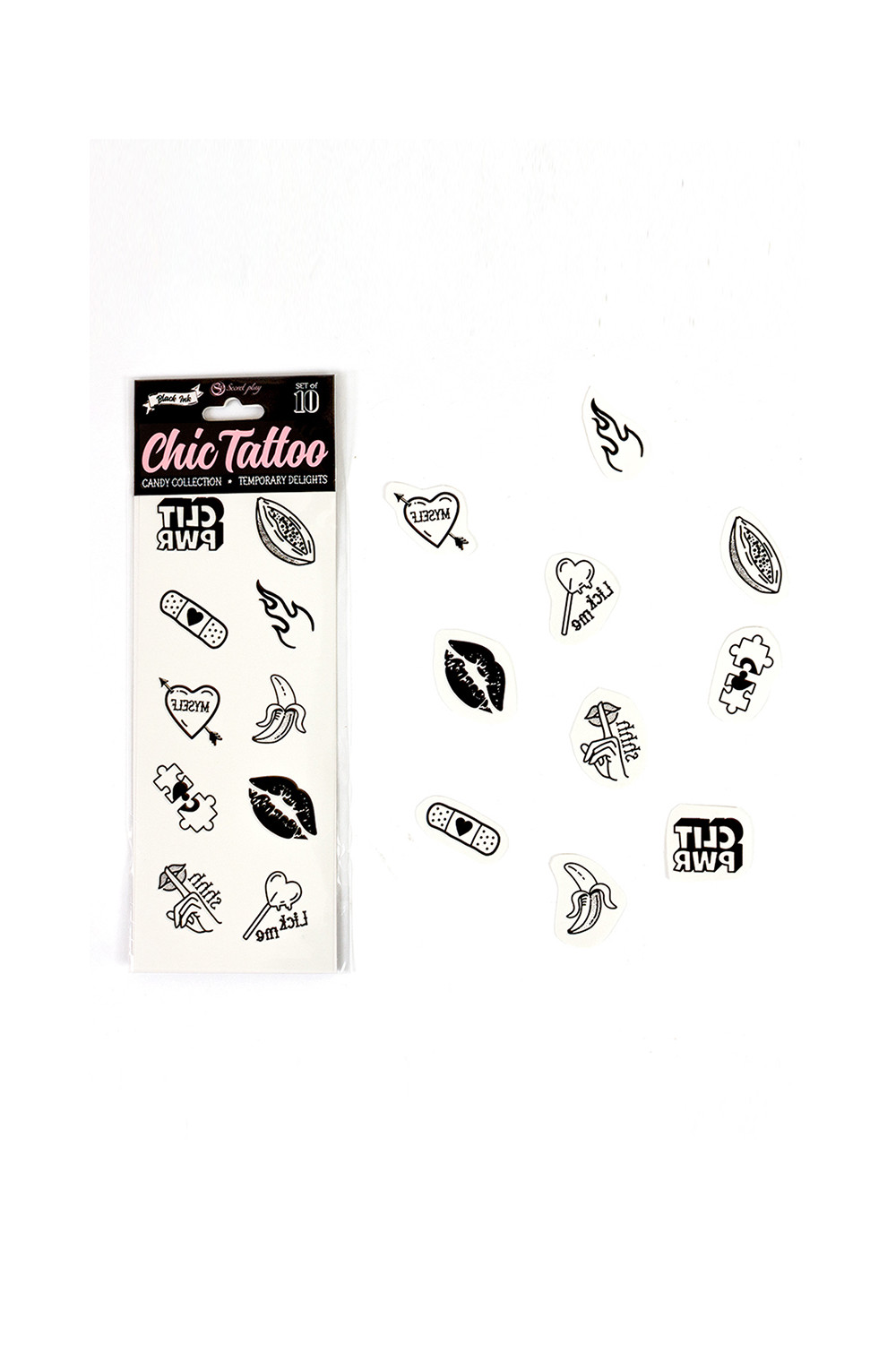 10 tatouages temporaires Candy Collection - Secret Play