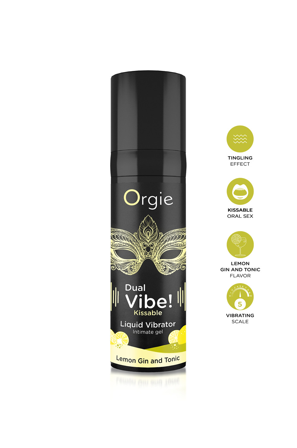 Gel d'excitation Dual Vibe Lemon Gin Tonic Liquid Vibrator