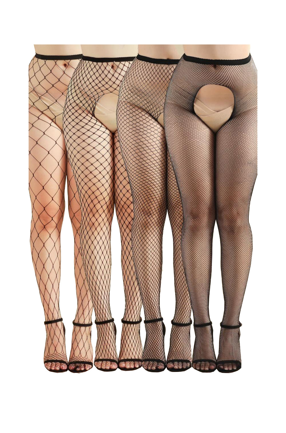 Pack 4 collants ouverts résille