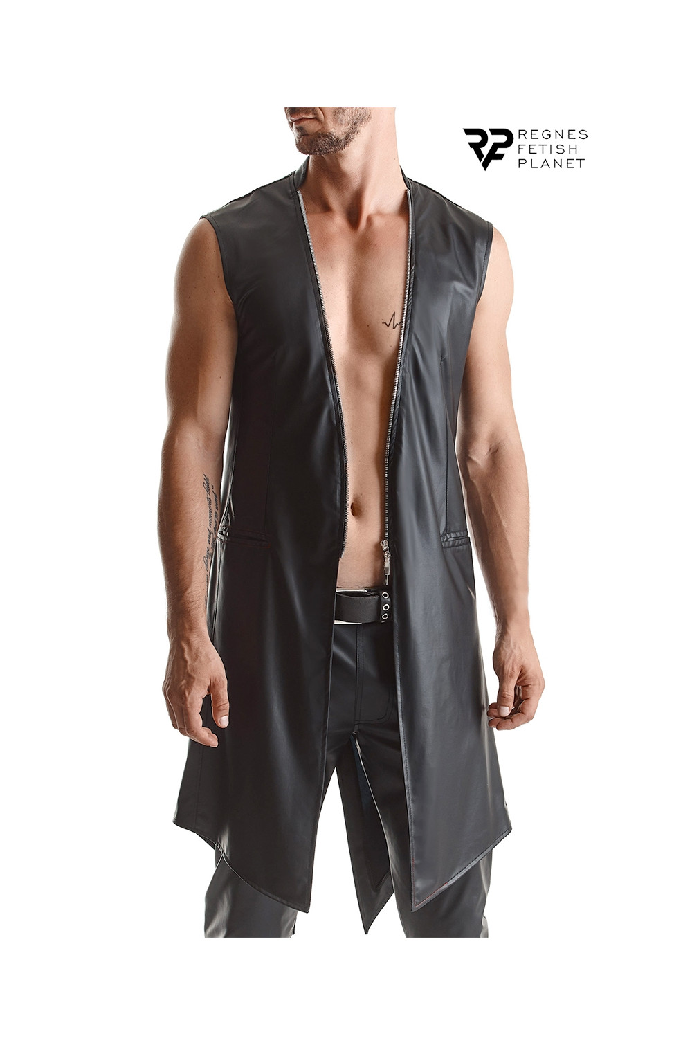 Veste longue sans manche wetlook Marco - Regnes