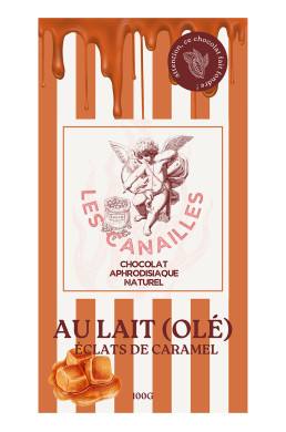 Chocolat au lait éclats de caramel - Tablette 100g - Les canailles