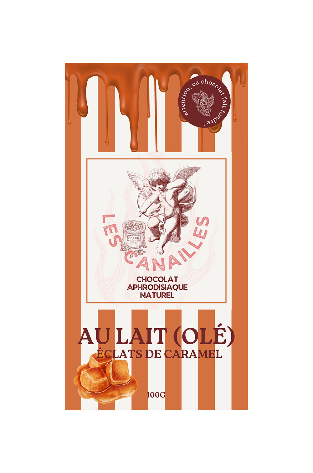 Chocolat au lait éclats de caramel - Tablette 100g - Les canailles