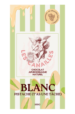 Chocolat blanc pistache - Tablette 100g - Les canailles