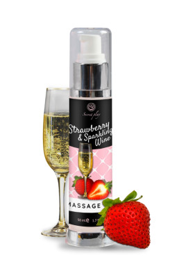 Huile de massage fraise et vin pétillant - Secret Play