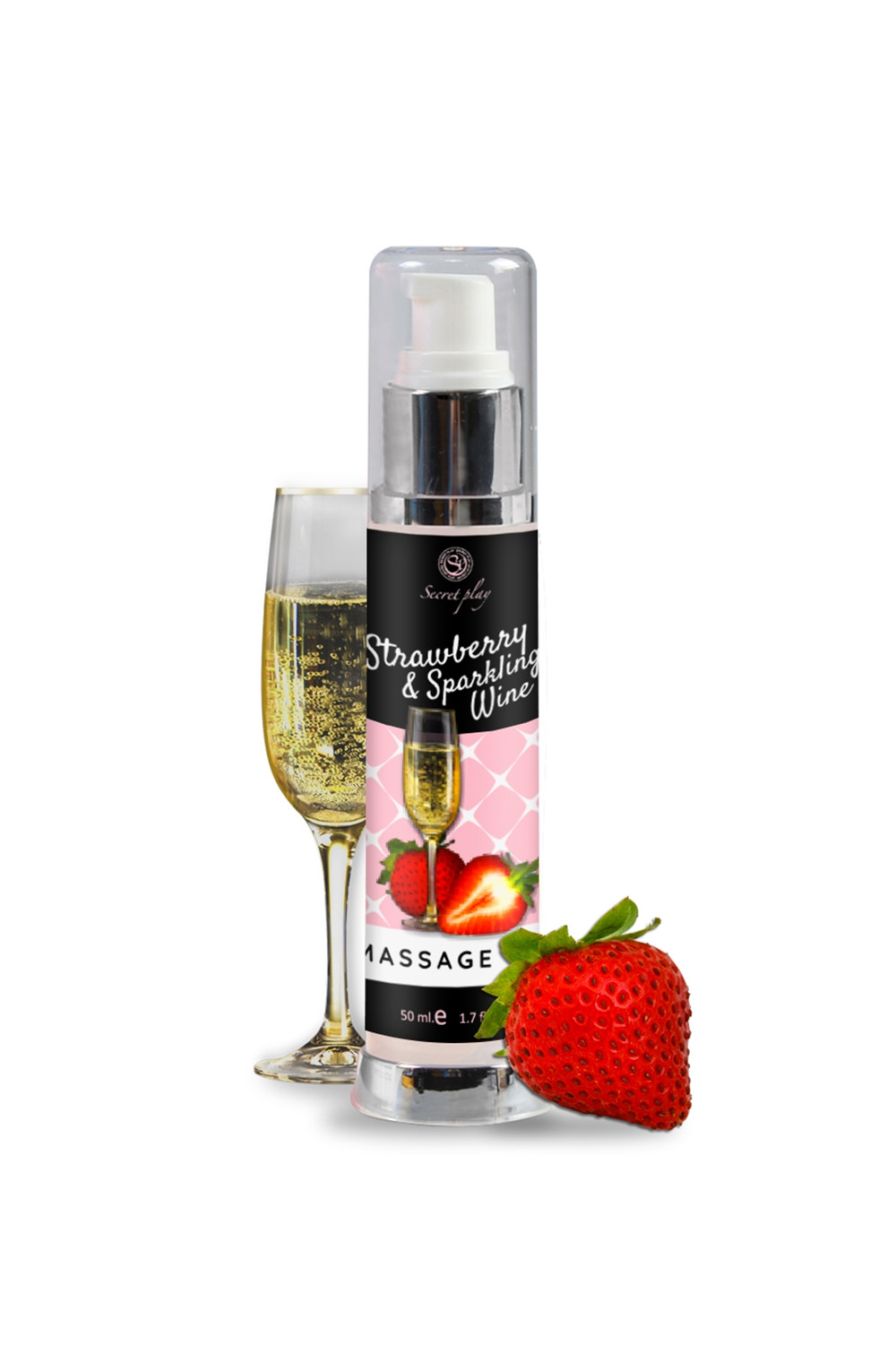 Huile de massage fraise et vin pétillant - Secret Play