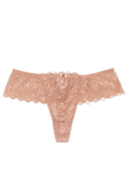 String dentelle dos lacé Rose - Litolu Lingerie