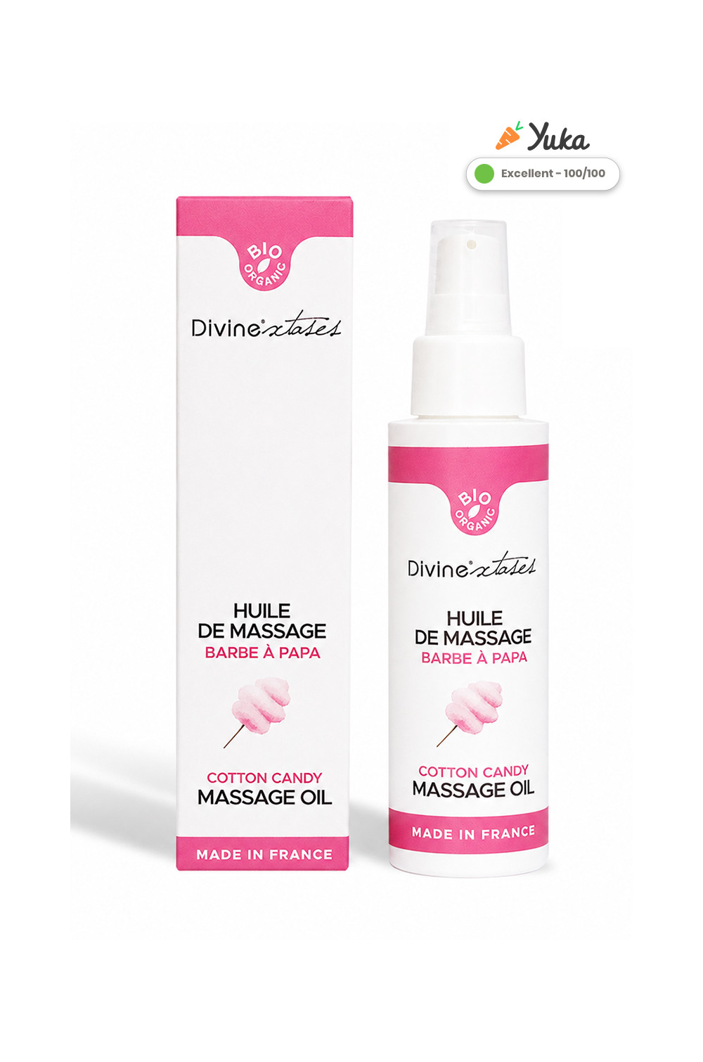 Huile de massage BIO barbe à papa - Divinextases
