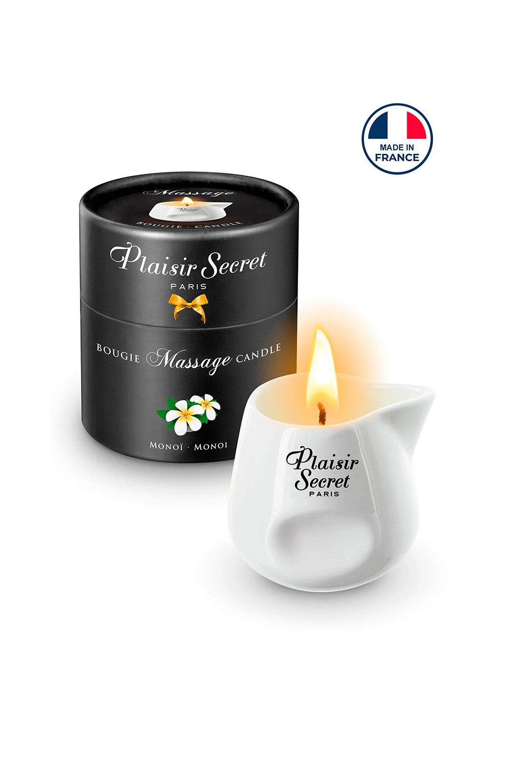 Bougie de massage gourmande Monoi - Plaisir secret